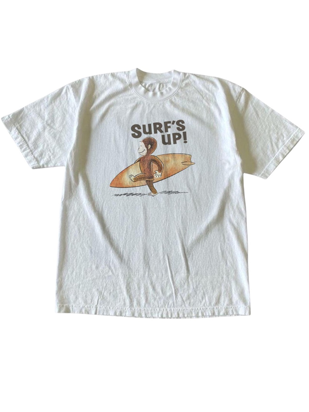 Curious George Surf's Up White Graphic T-Shirt